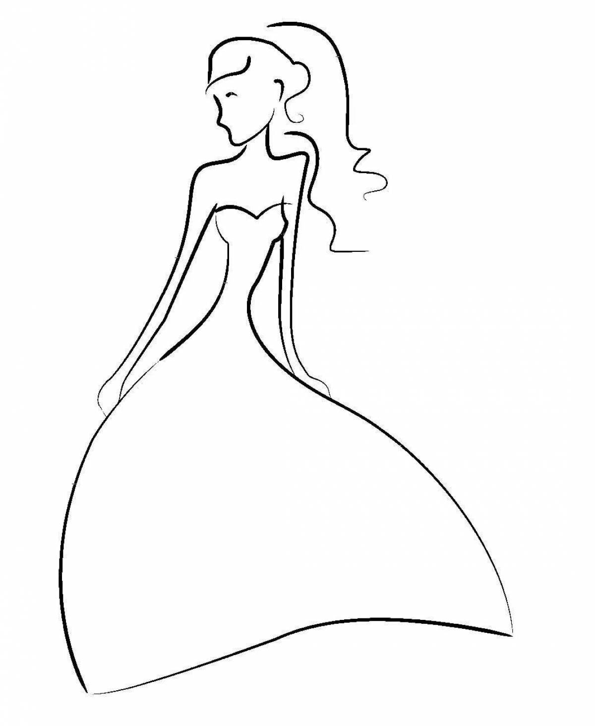 Fun coloring girl silhouette