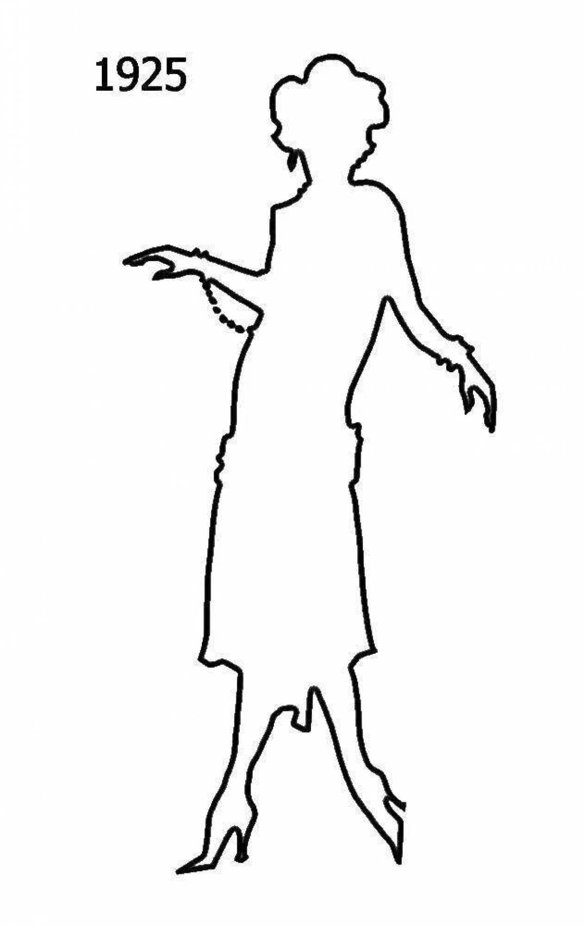 Exotic coloring girl silhouette