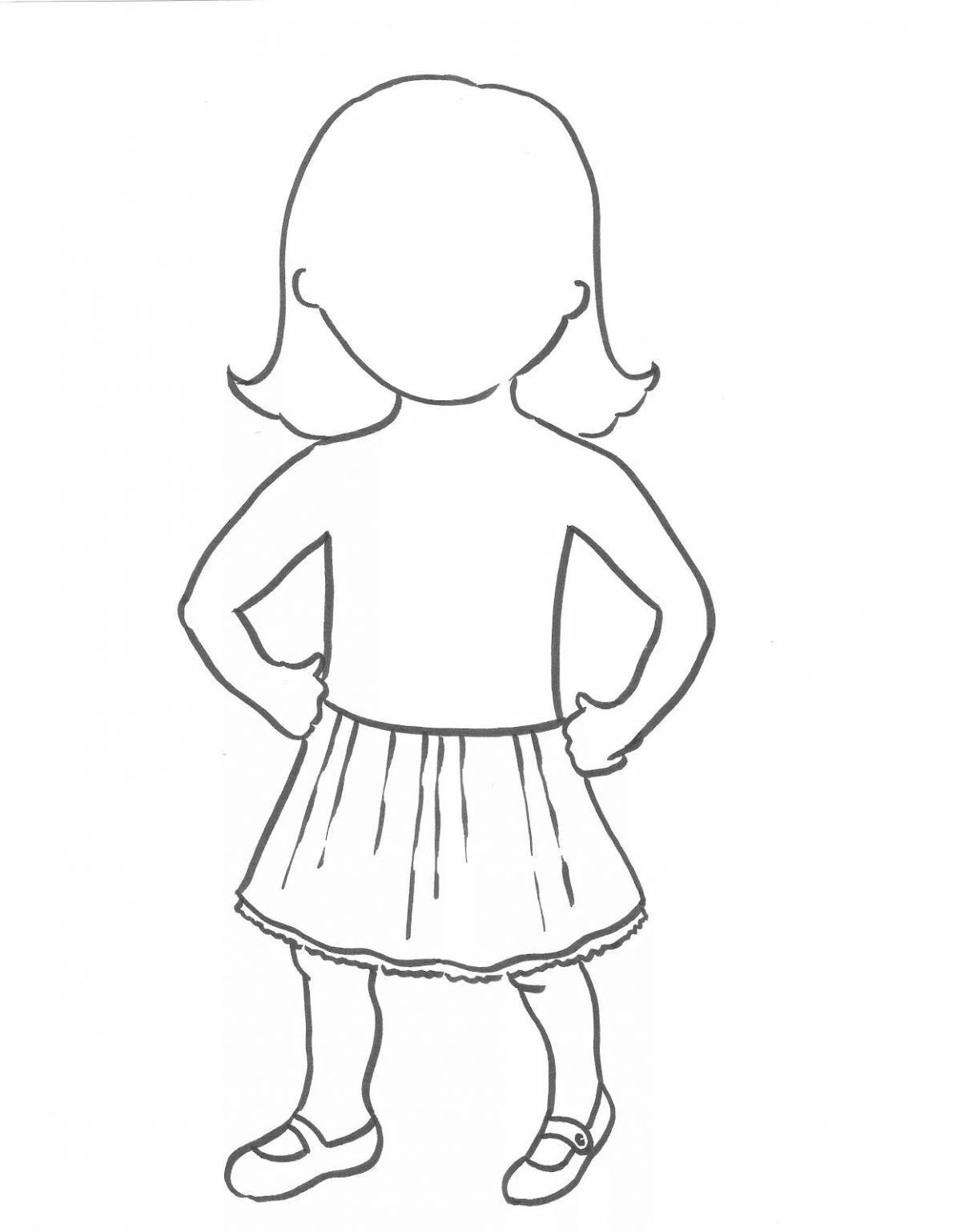 Mysterious coloring girl silhouette