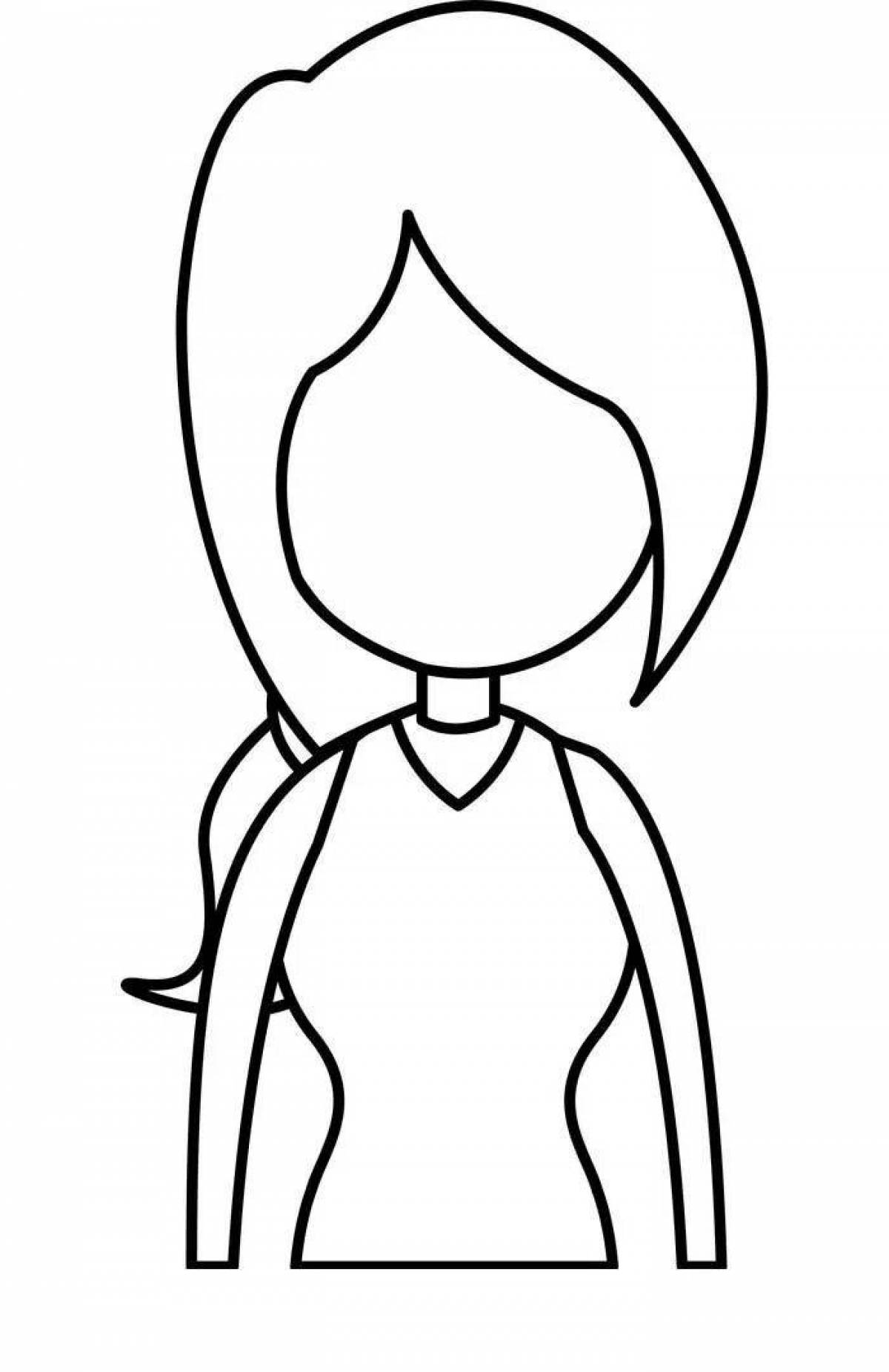 Intriguing coloring book silhouette of a girl