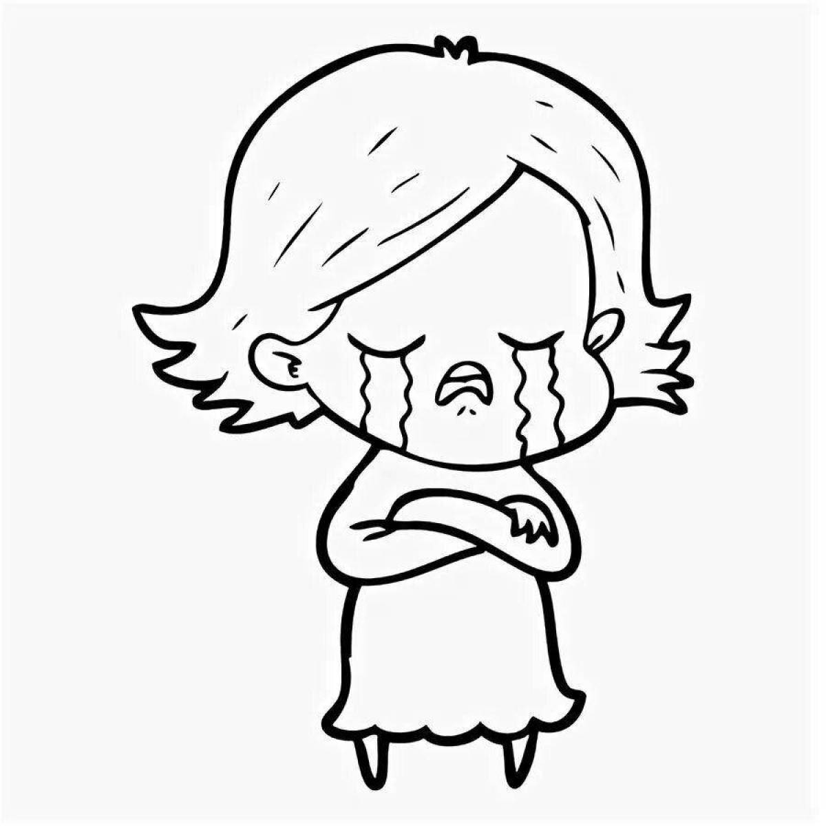 Заплаканная плачущая девочка