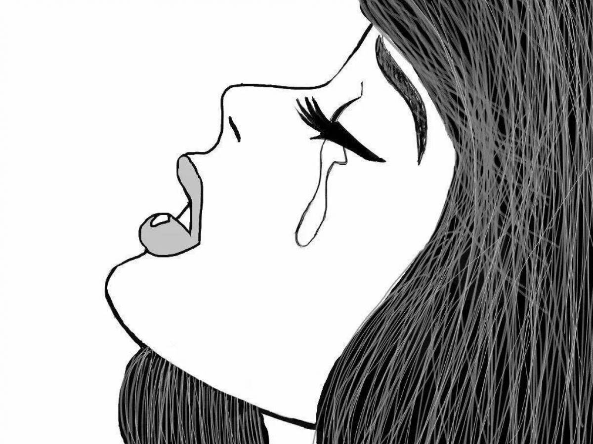 Gloomy crying girl