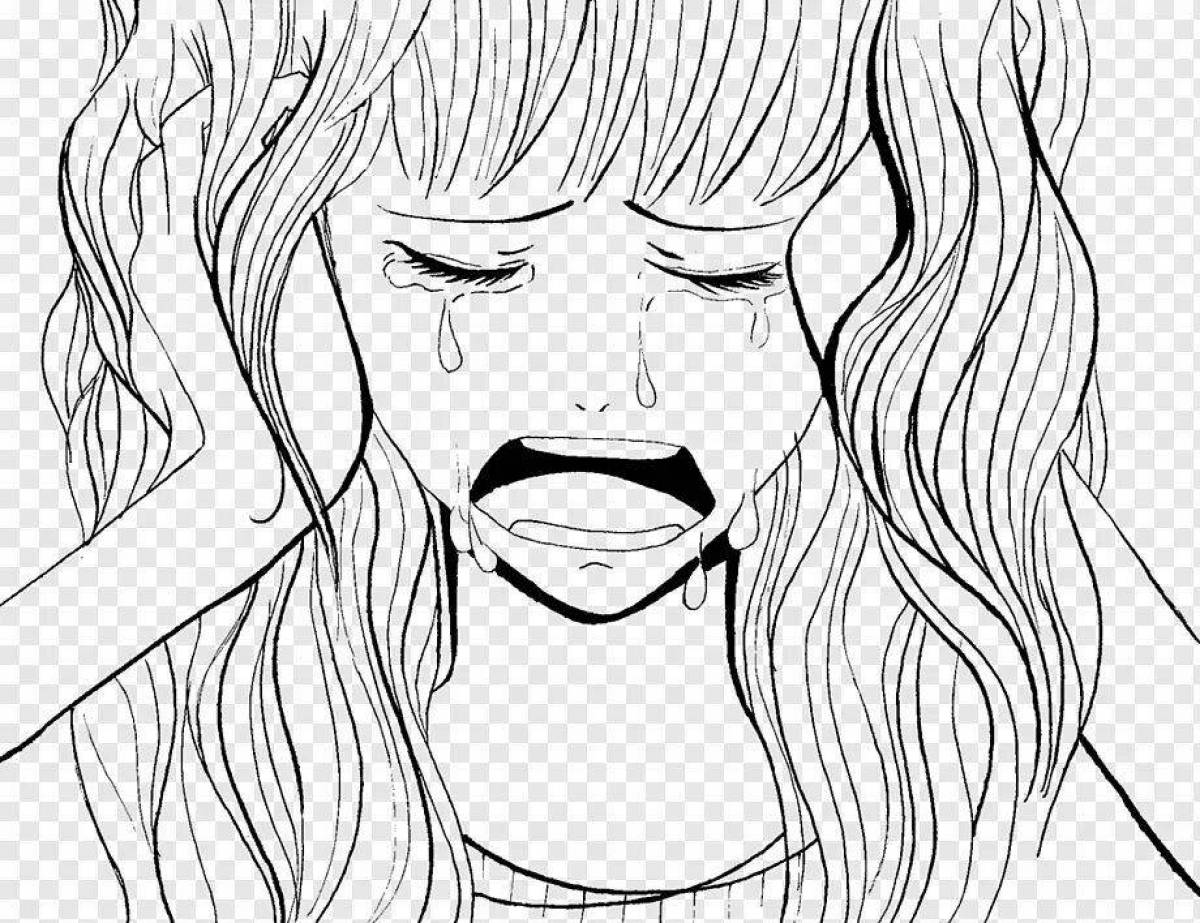 Sad crying girl
