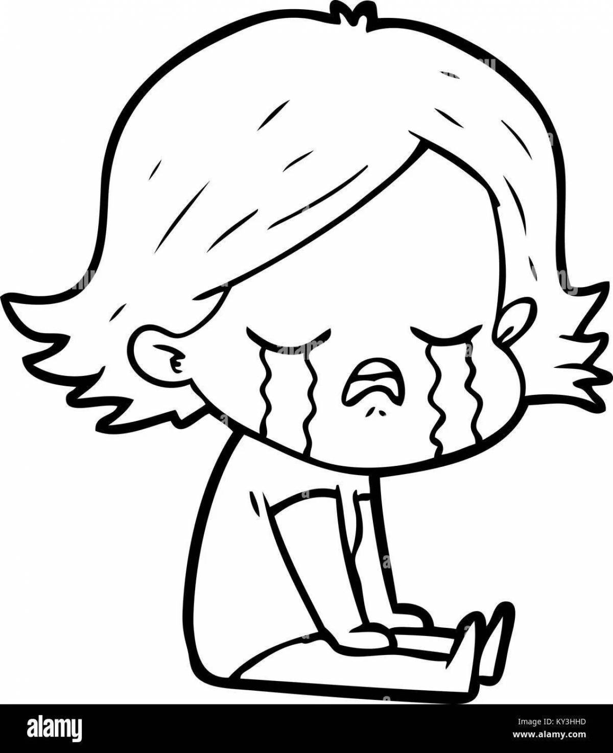 An abandoned crying girl