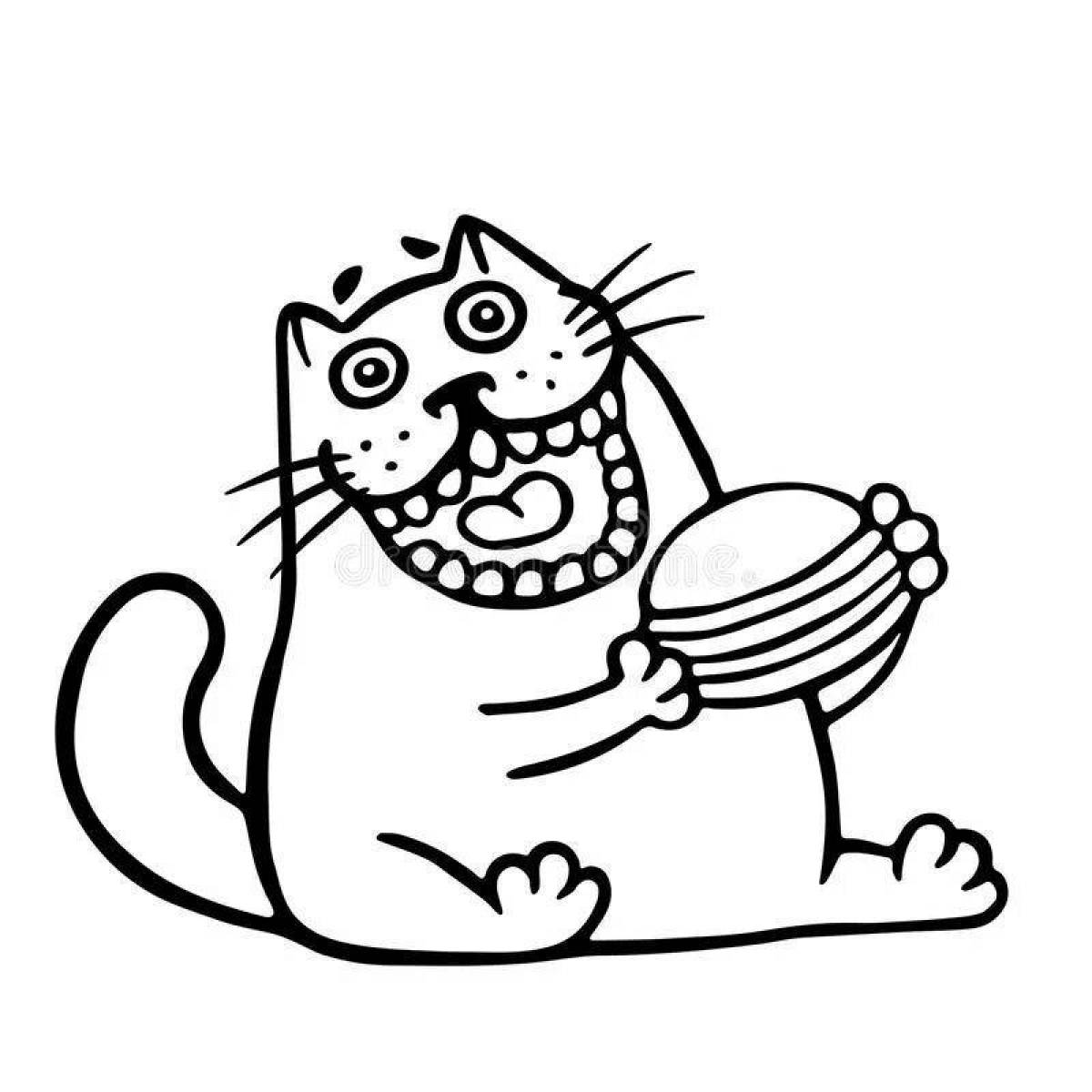 Sweet burger cat coloring page