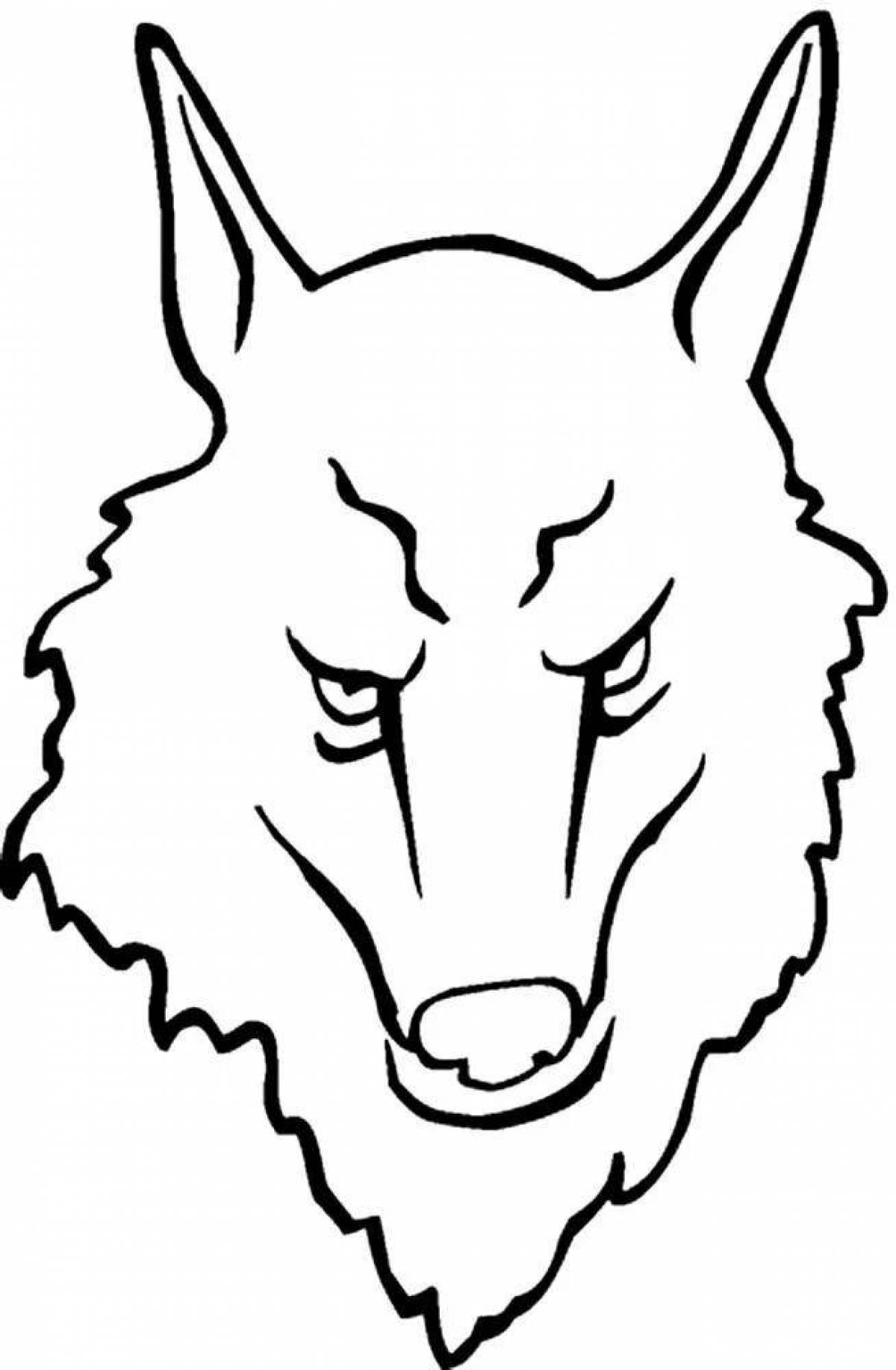 Great wolf face coloring book