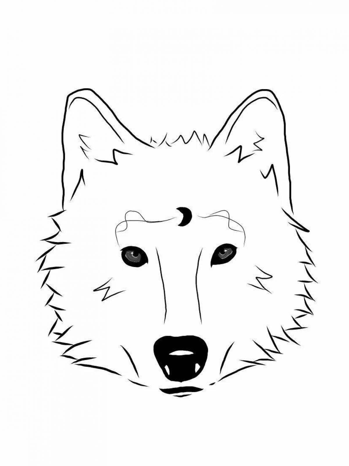 Glorious wolf face coloring