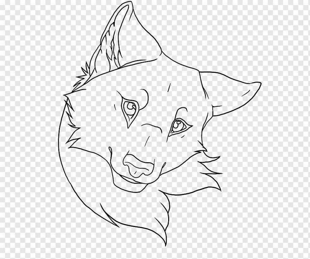 Exquisite wolf face coloring book