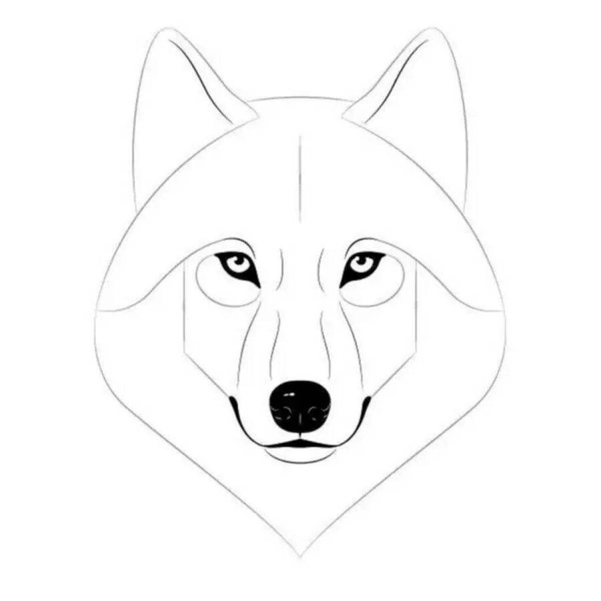 Luminous wolf muzzle coloring book