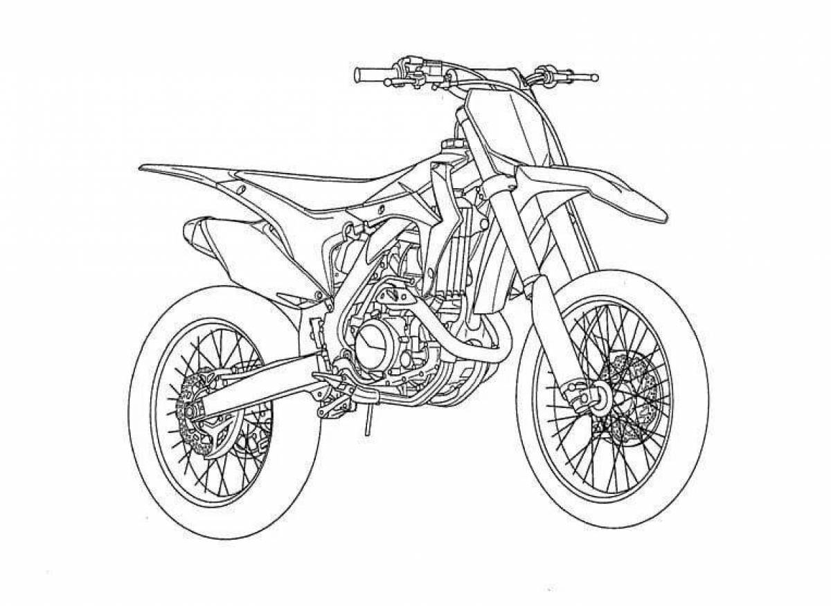 Colorful motocross bikes coloring page
