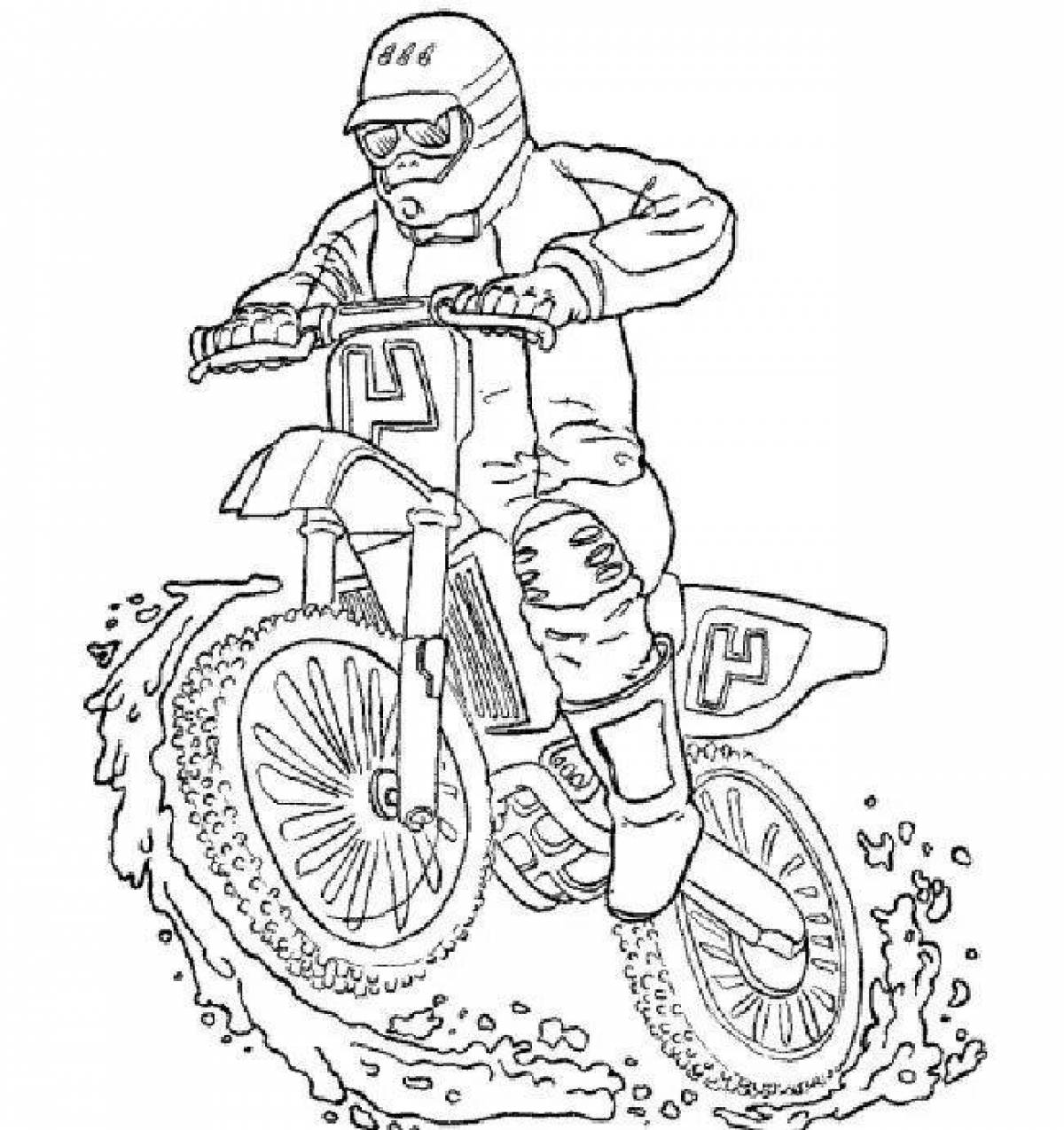 Coloring page bold motocross bikes