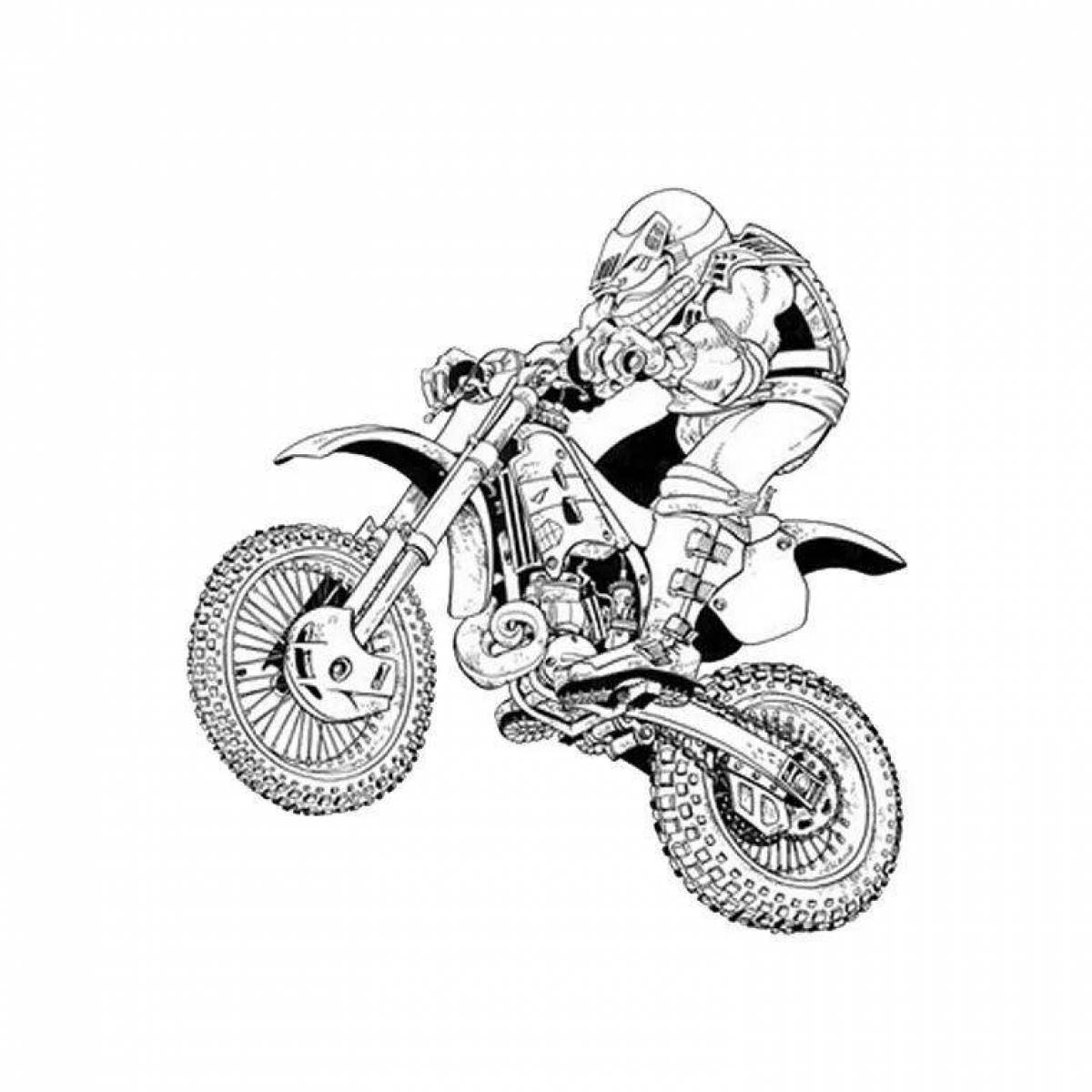 Раскраска поразительные мотоциклы для мотокросса
