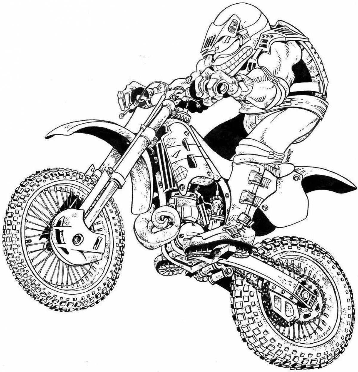 Coloring page for fine motocross bikes