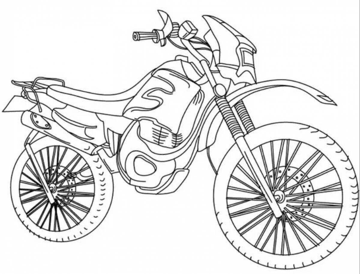 Раскраска динамические мотоциклы для мотокросса