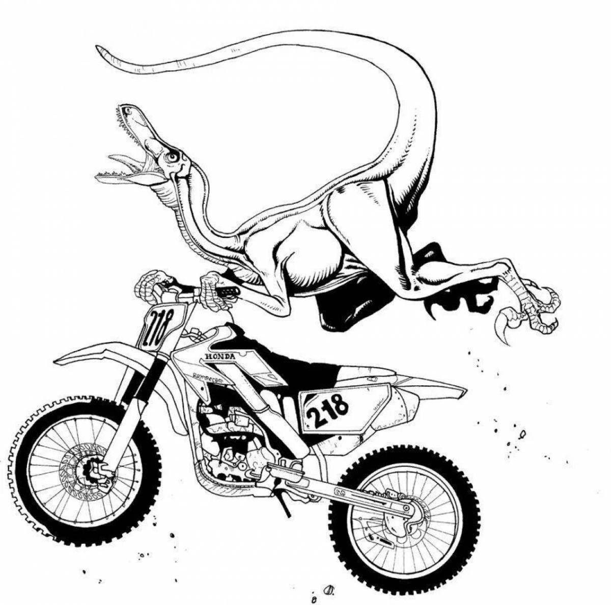 Coloring page attractive motocross bikes