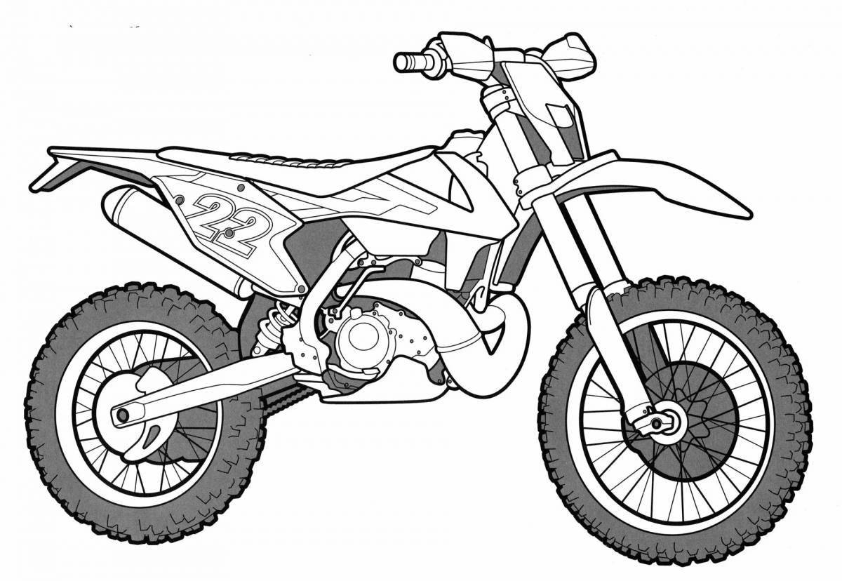 Coloring page for spectacular motocross bikes
