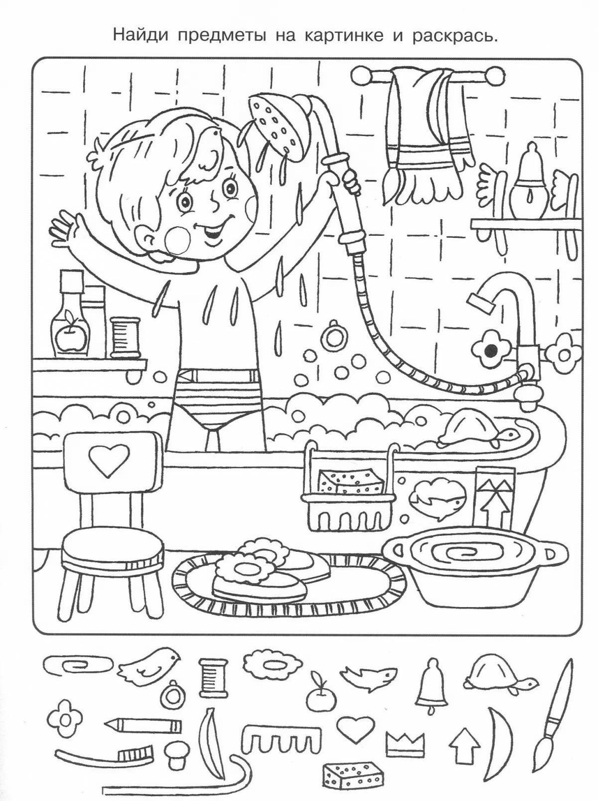 Charming coloring book for mindfulness