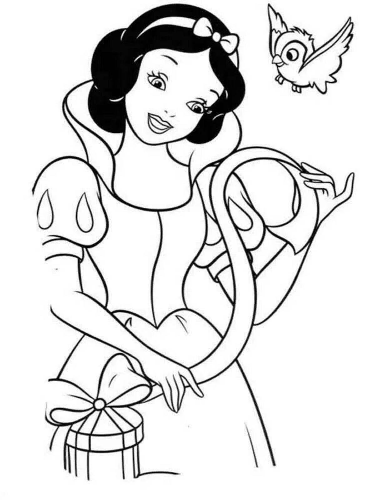 Joyful snow white princess coloring book