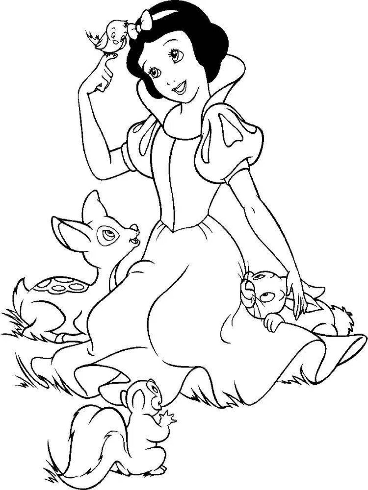 Coloring page gorgeous snow white princess