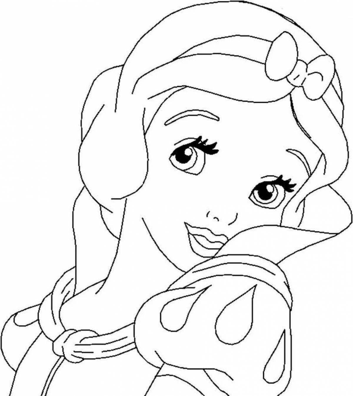 Delightful snow white princess coloring book