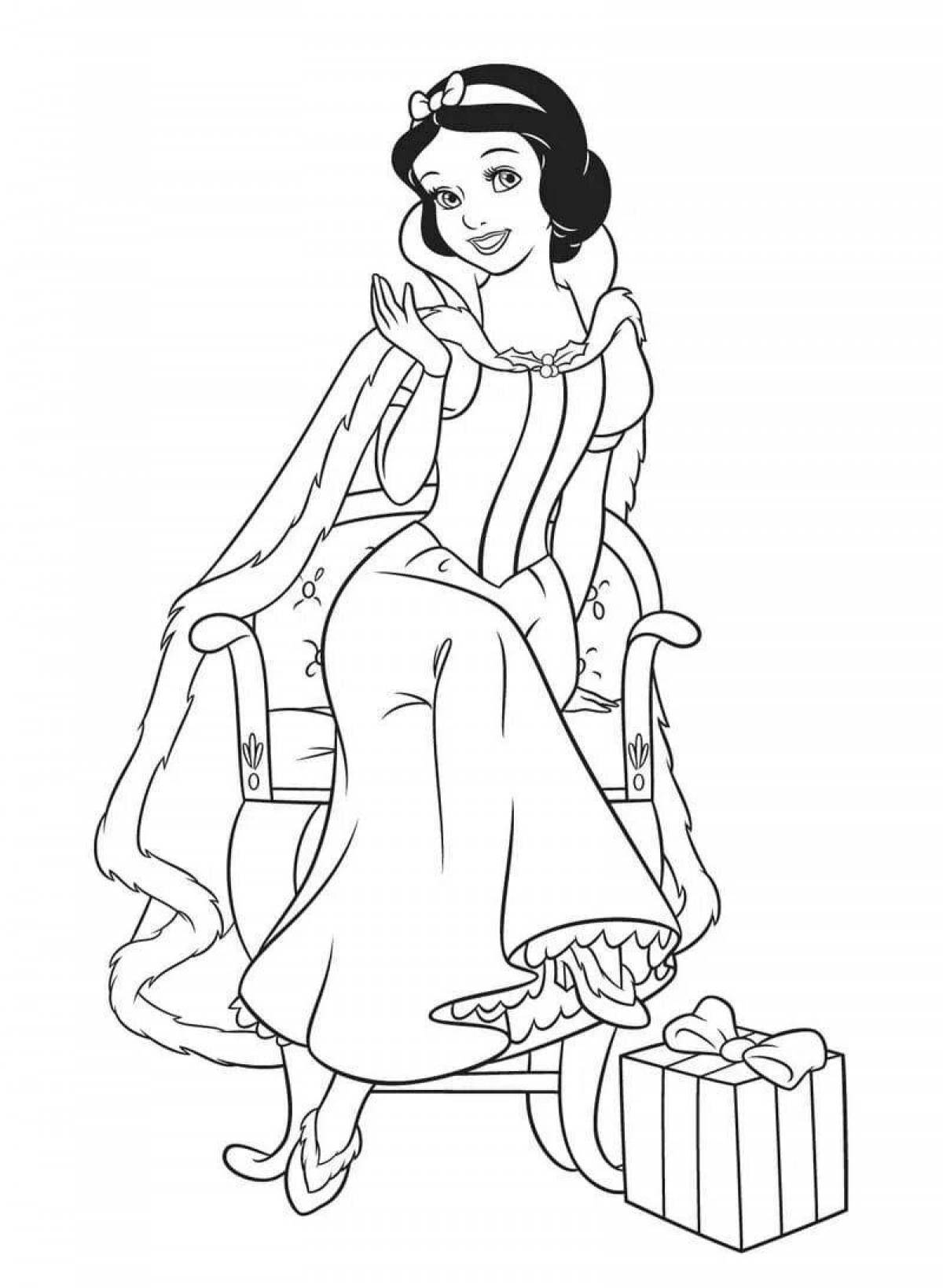 Coloring page charming snow white princess