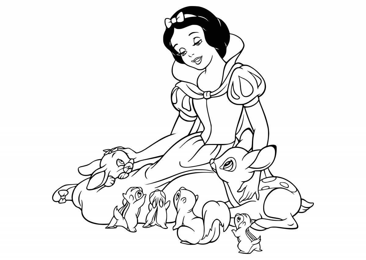 Cute snow white princess coloring book