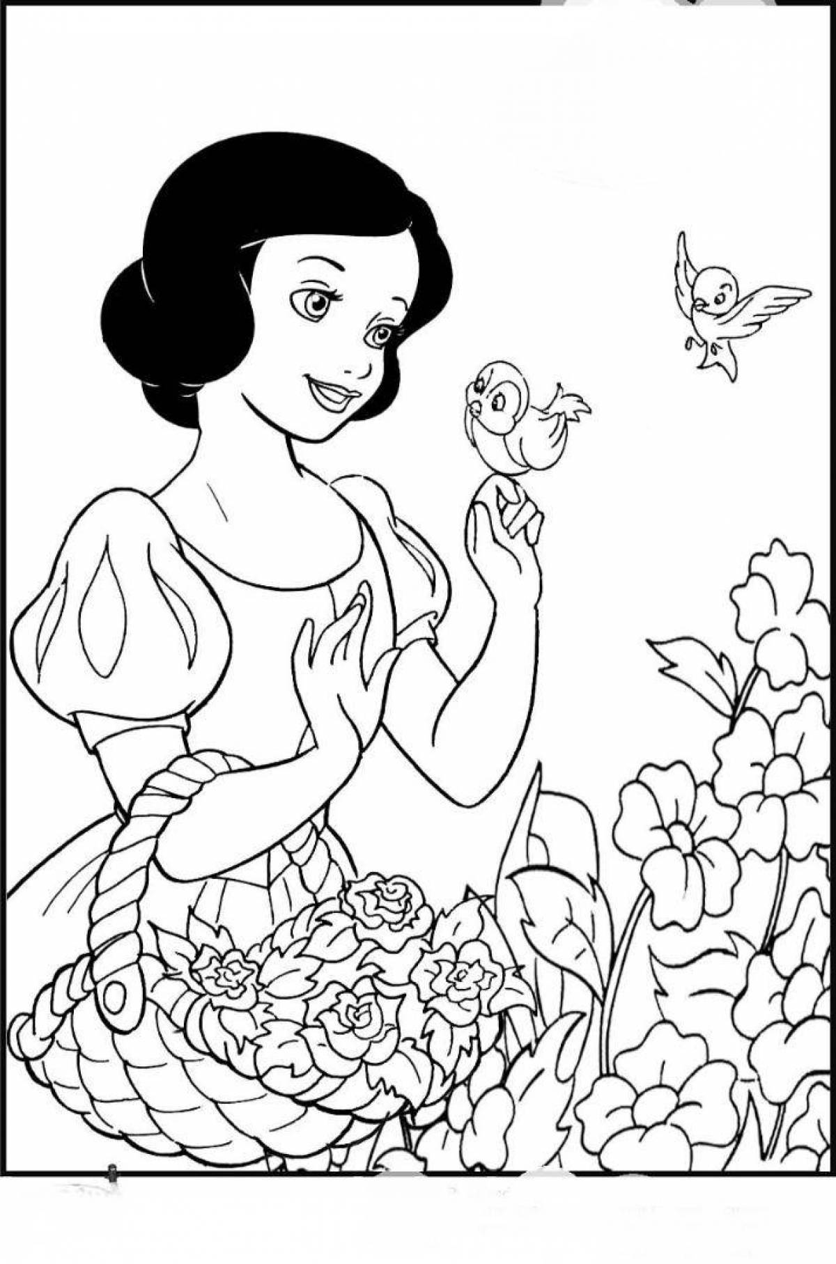 Glitter snow white princess coloring book