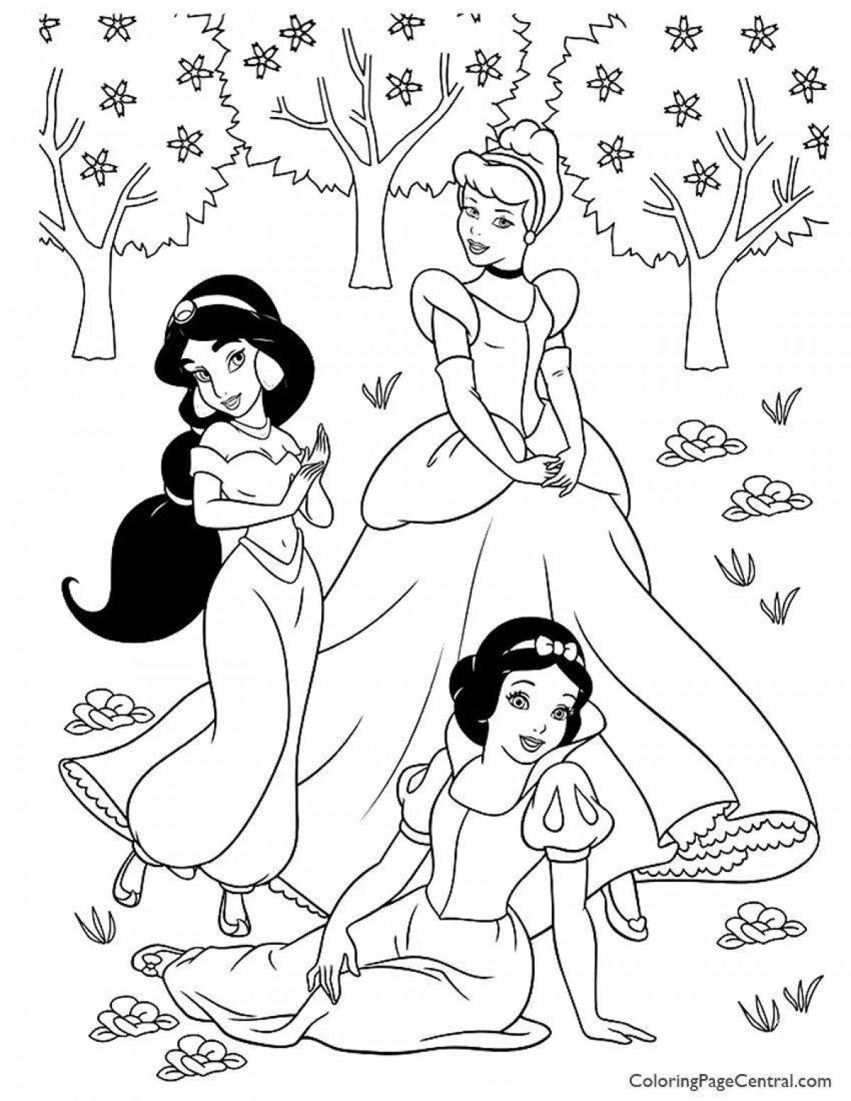 Coloring beautiful snow white princess