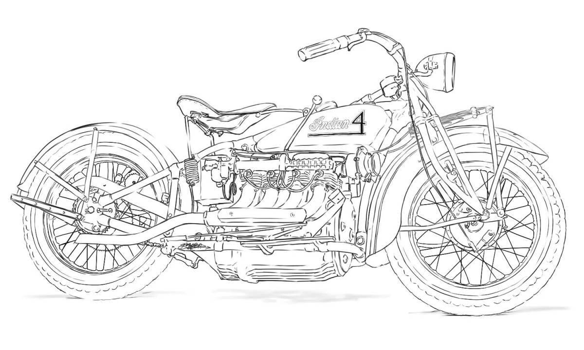 Colorful ural motorcycle coloring book