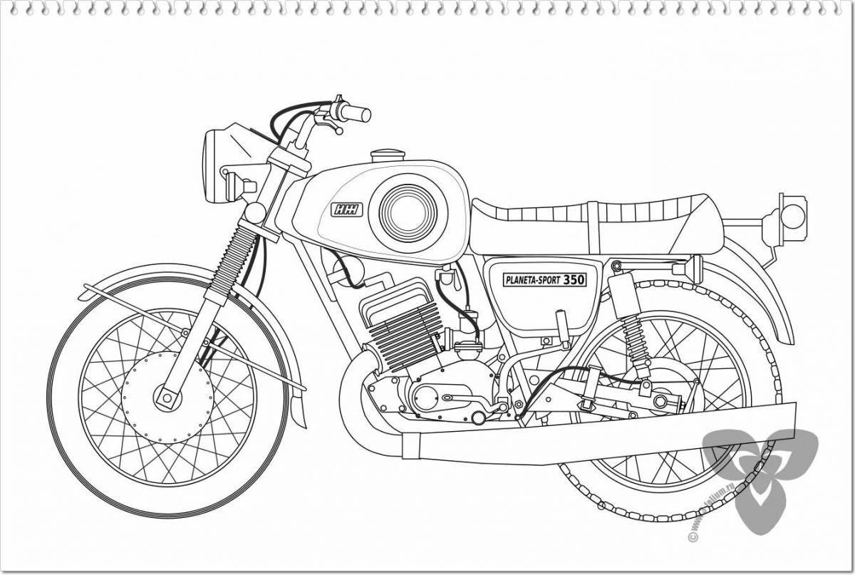 Coloring page shining motorcycle Ural