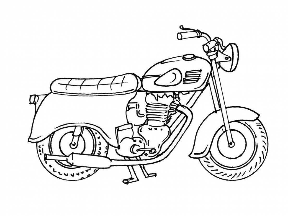 Coloring page dazzling ural motorcycle