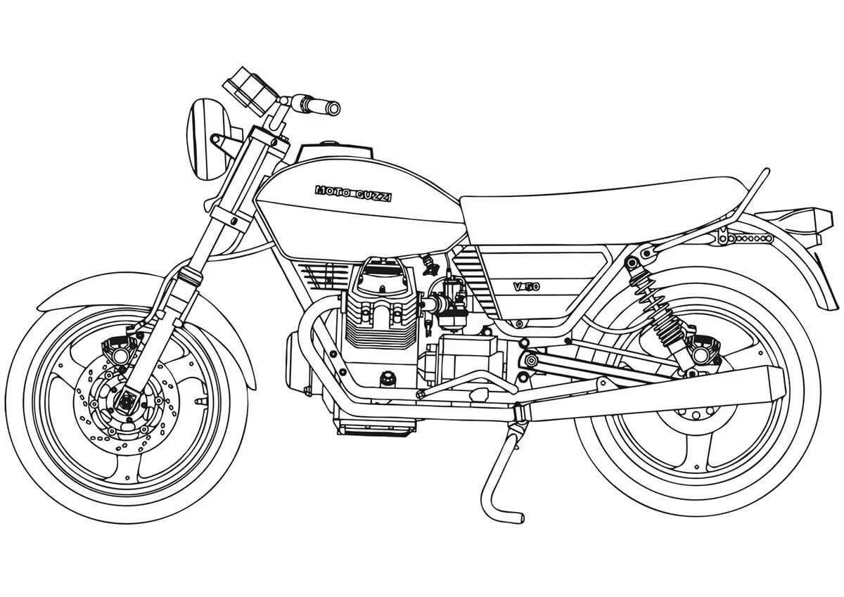 Coloring page impressive motorcycle ural