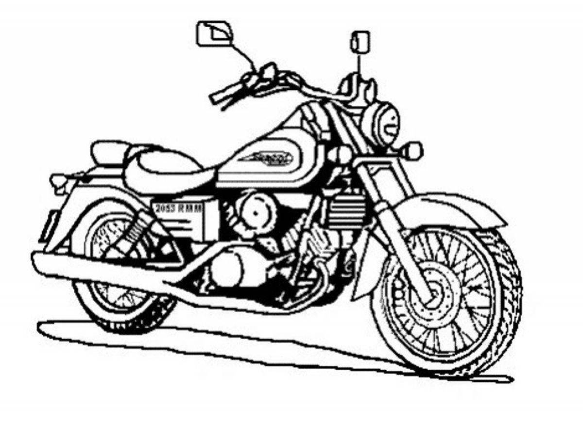 Coloring page elegant motorcycle ural