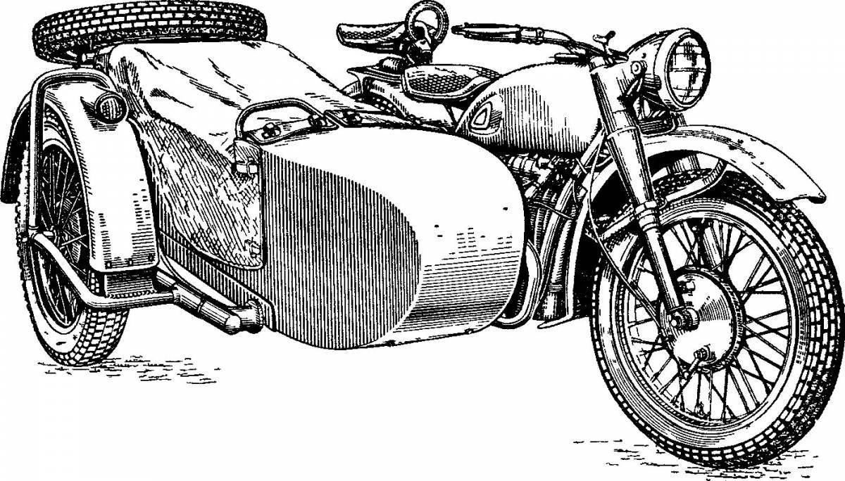 Coloring page graceful motorcycle ural