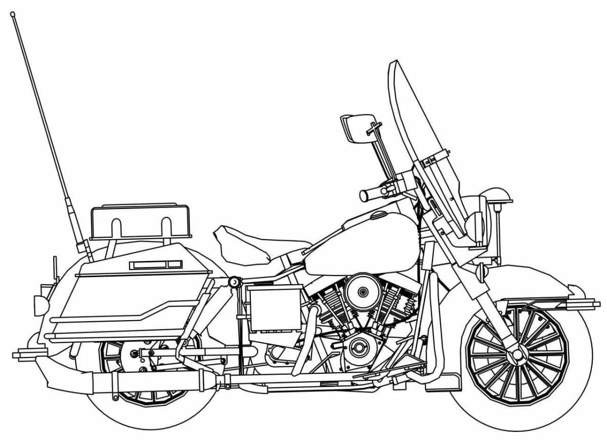 Coloring page fashionable motorcycle ural