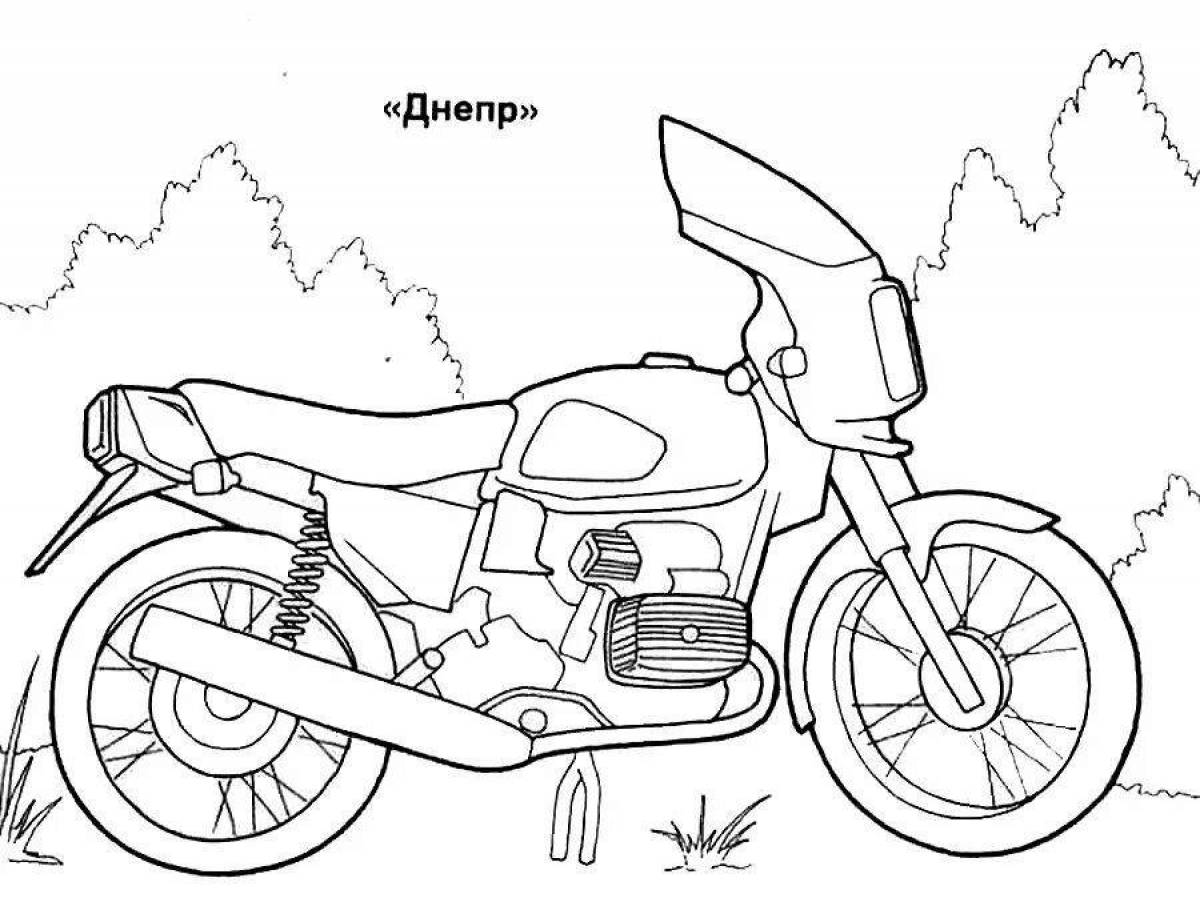 Coloring page gentle motorcycle ural