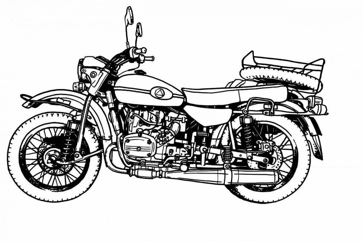 Coloring page beautiful motorcycle ural