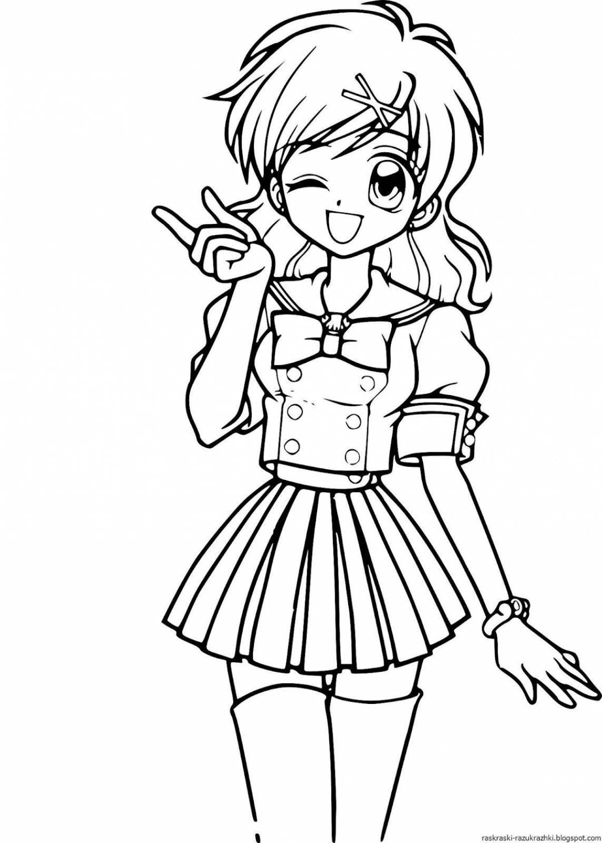 Jocular coloring page anime funny
