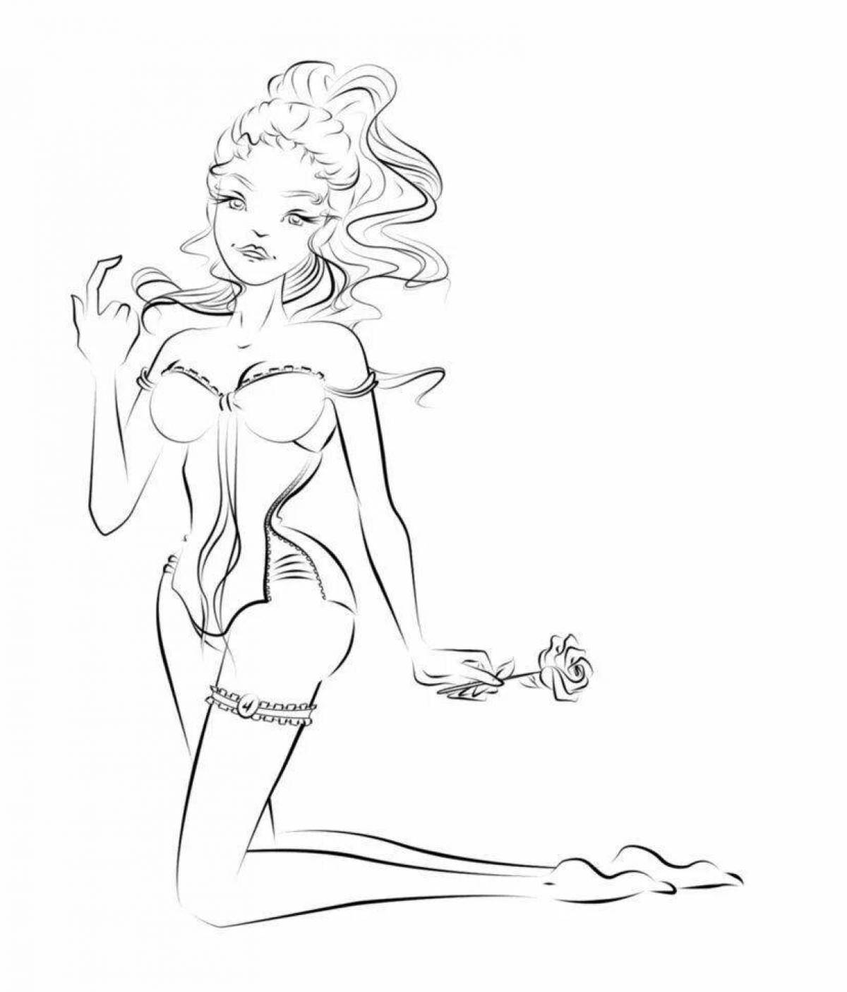 Pin-up bold coloring