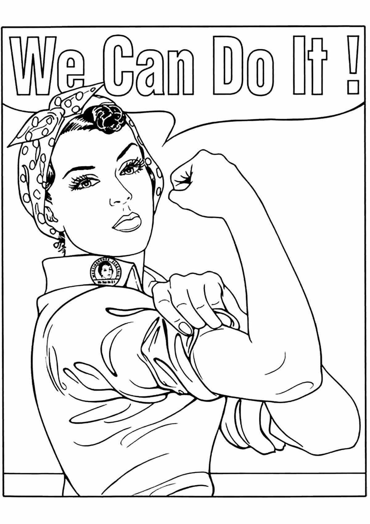 Attractive pin-up coloring book