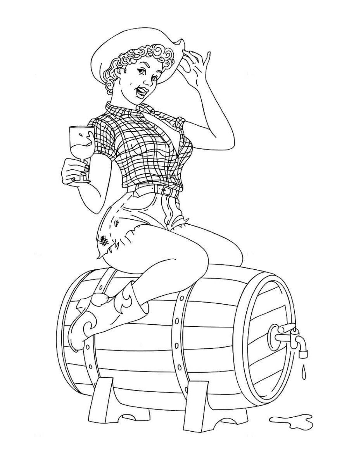 Pin-up dazzling coloring book