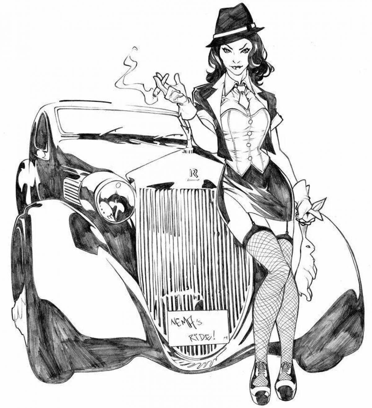 Pin-up funny coloring book