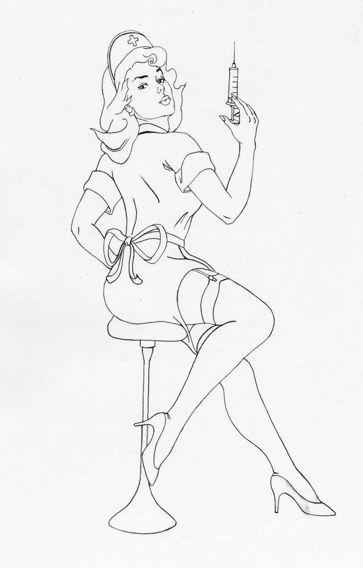 Cool pin-up coloring page