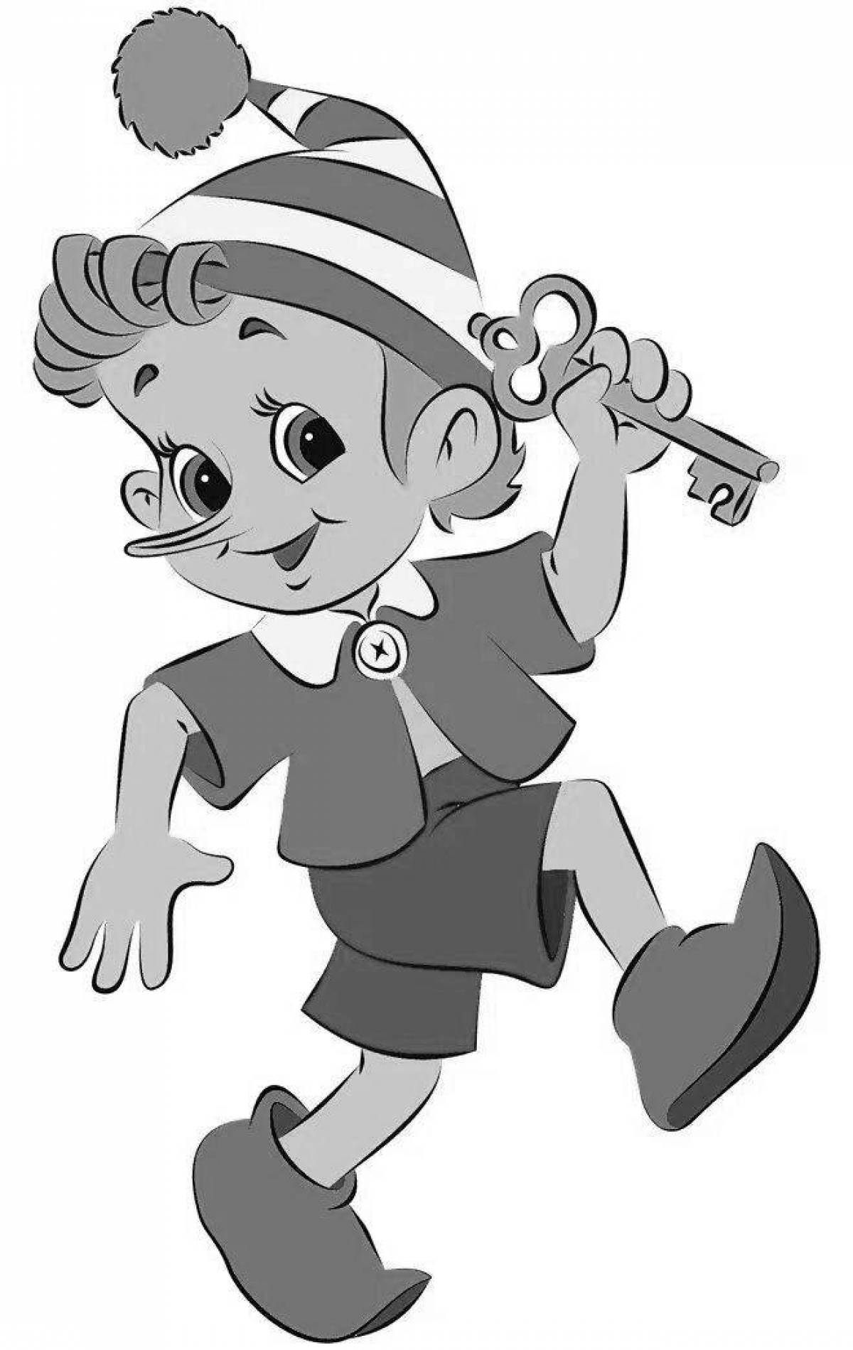 Glowing Pinocchio coloring page