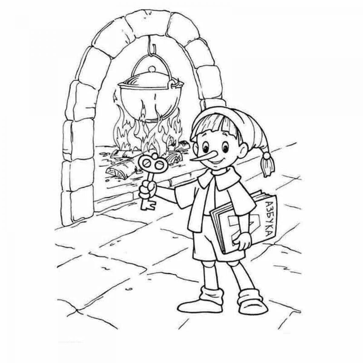 Sparkling pinocchio coloring page