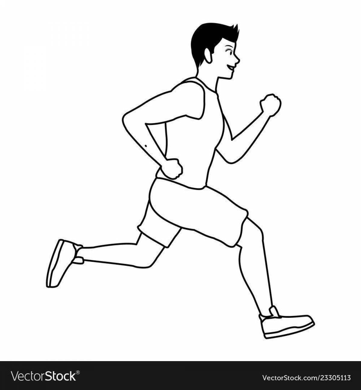 Athletic running man