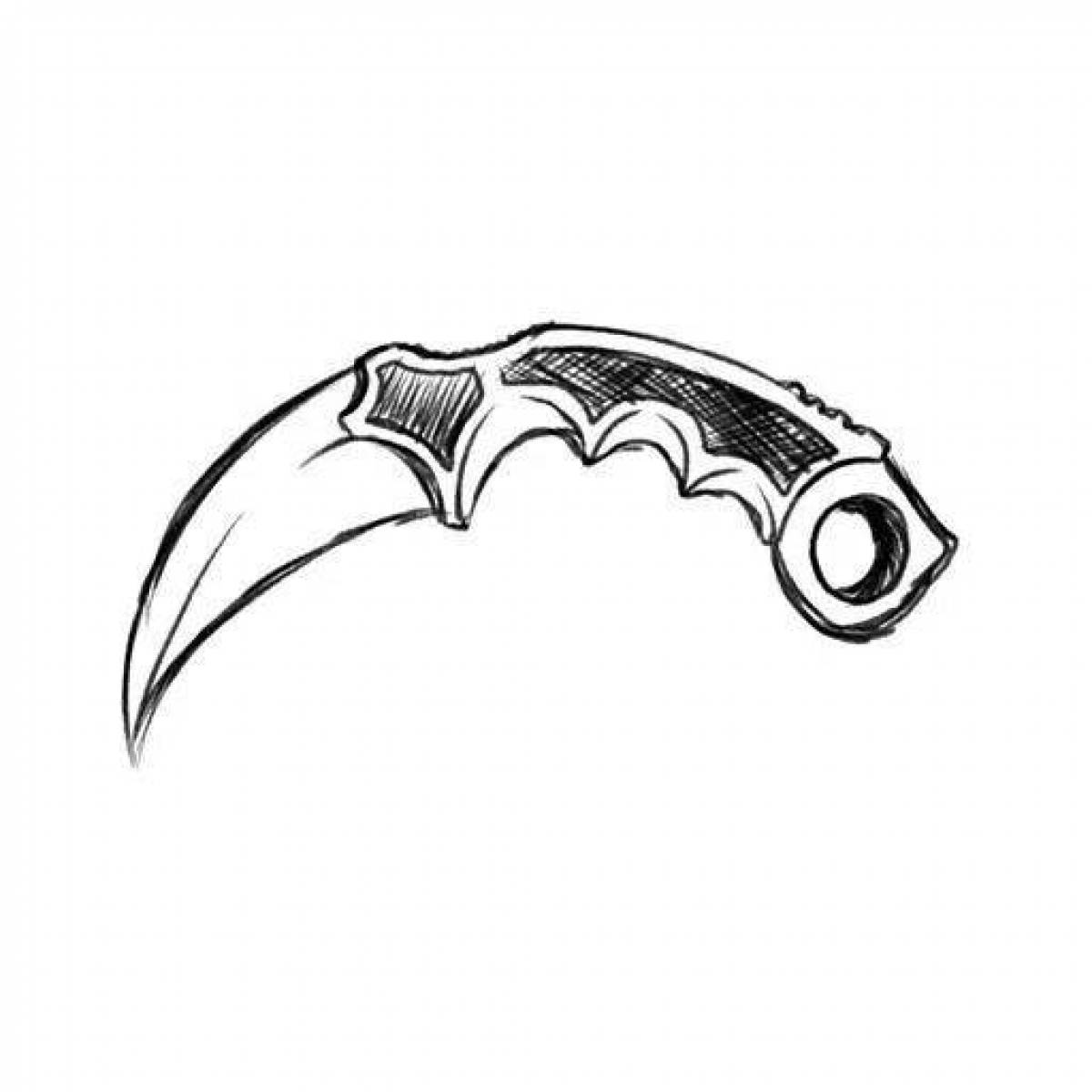 Adorable karambit knife coloring book