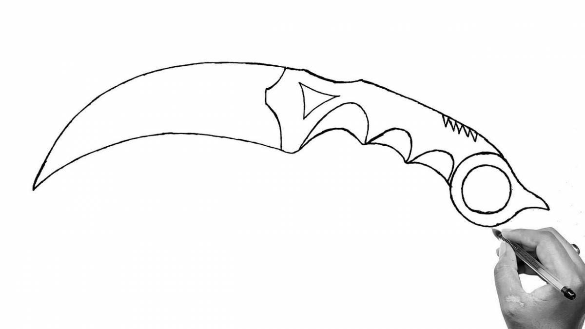 Coloring book gorgeous karambit knife