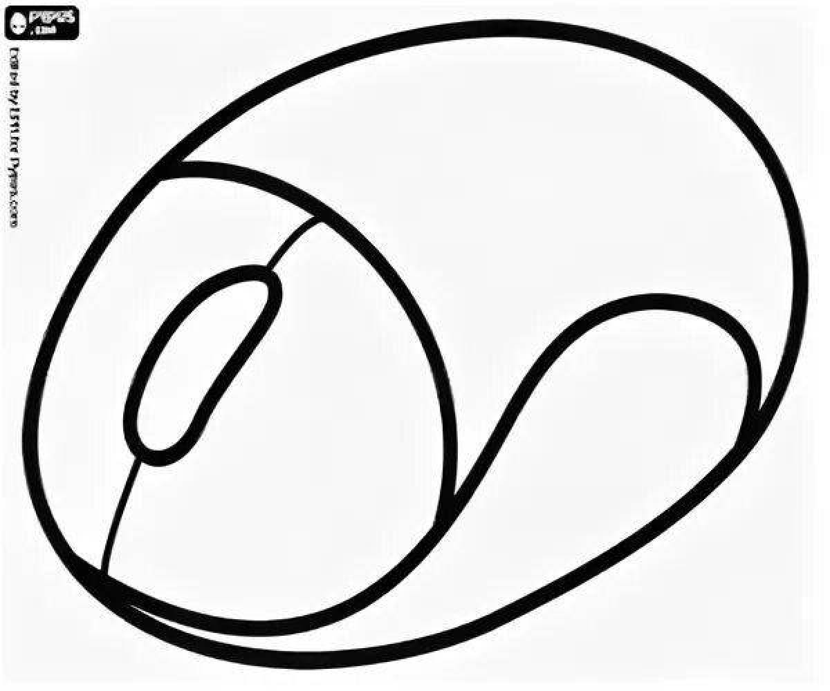Bright computer mouse coloring book