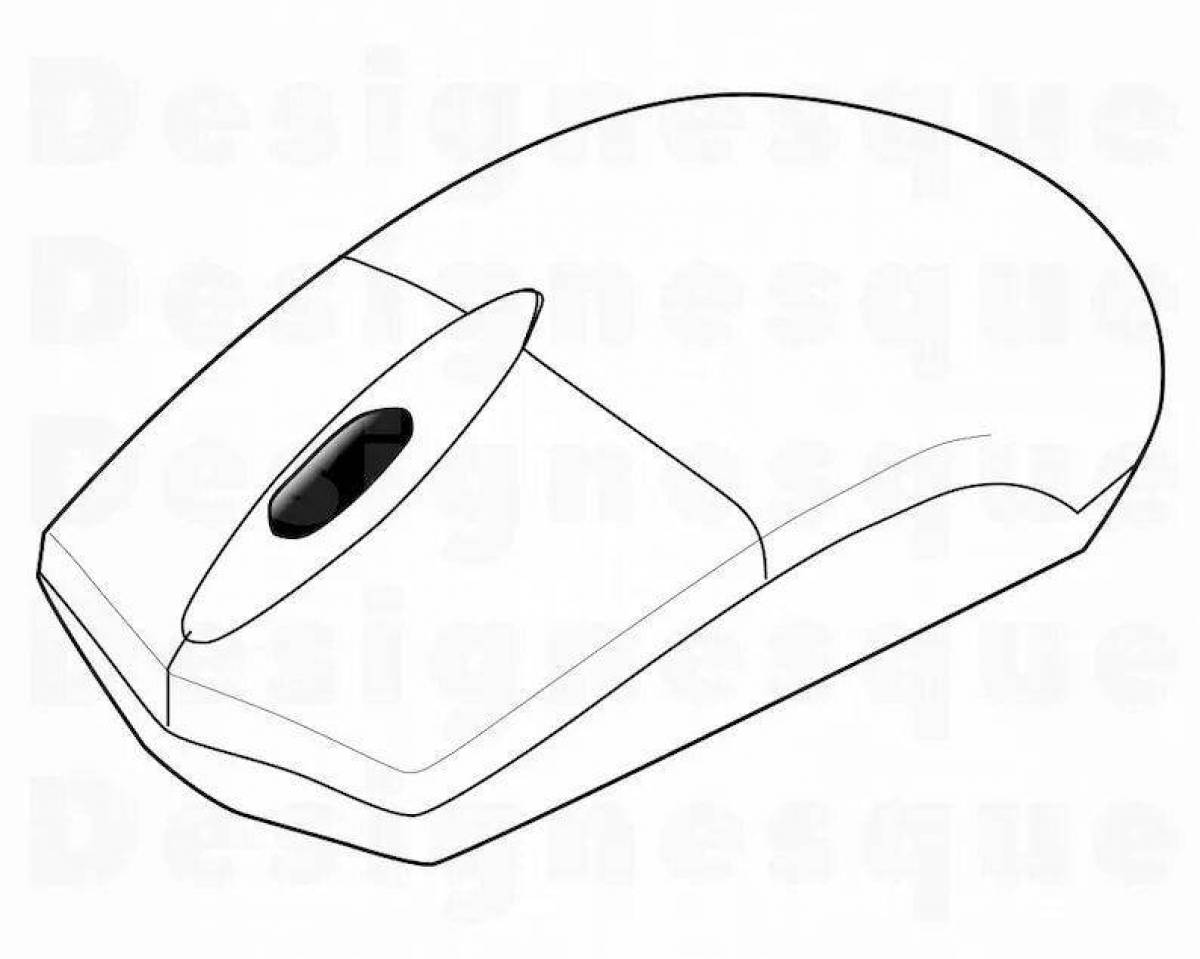Colored computer mouse coloring book
